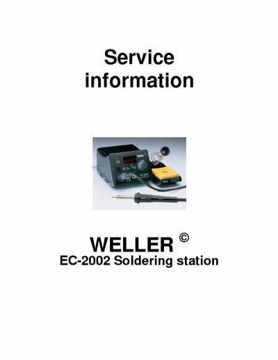 WELLER EC 2002 SERVICE MANUAL WELLER EC 2002